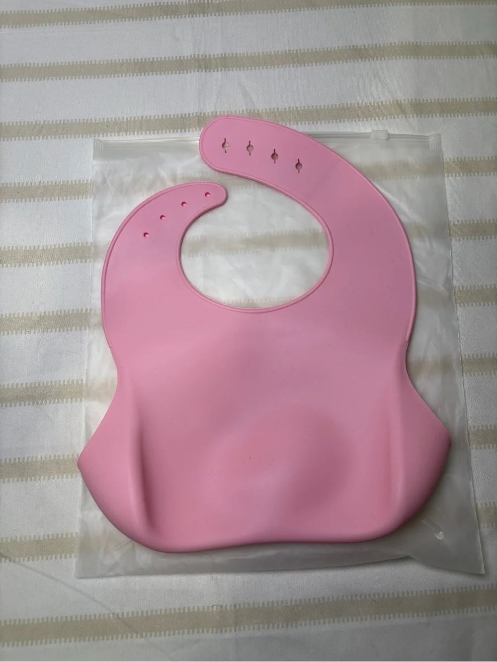 Silicone Baby Bib with Food Catcher - Pink